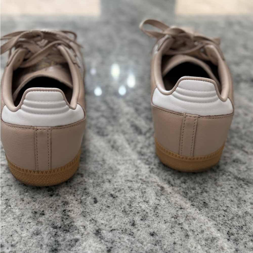 adidas Samba Sneakers in Beige with White Stripes - Picture 6 of 6